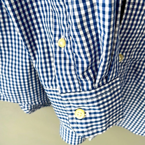 Mens Chaps Navy & White gingham button down shirt - Picture 4 of 7